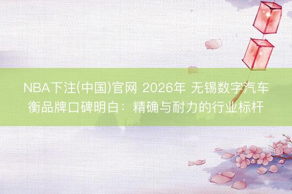 NBA下注(中国)官网 2026年 无锡数字汽车衡品牌口碑明白：精确与耐力的行业标杆