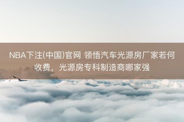 NBA下注(中国)官网 领悟汽车光源房厂家若何收费，光源房专科制造商哪家强