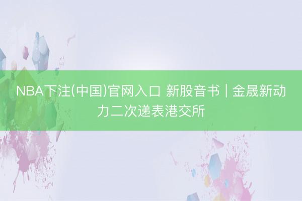 NBA下注(中国)官网入口 新股音书 | 金晟新动力二次递表港交所