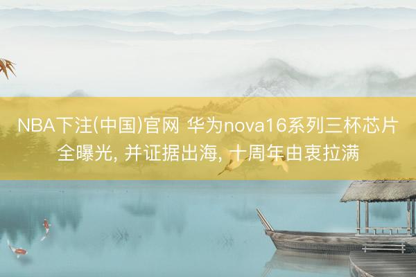 NBA下注(中国)官网 华为nova16系列三杯芯片全曝光， 并证据出海， 十周年由衷拉满