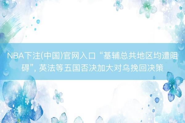 NBA下注(中国)官网入口 “基辅总共地区均遭阻碍”， 英法等五国否决加大对乌挽回决策