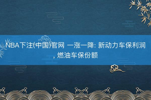 NBA下注(中国)官网 一涨一降: 新动力车保利润， 燃油车保份额