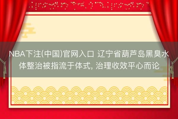 NBA下注(中国)官网入口 辽宁省葫芦岛黑臭水体整治被指流于体式， 治理收效平心而论