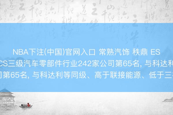 NBA下注(中国)官网入口 常熟汽饰 秩鼎 ESG评级督察A， 位居GICS三级汽车零部件行业242家公司第65名， 与科达利等同级、高于联接能源、低于三祥科技等