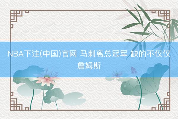 NBA下注(中国)官网 马刺离总冠军 缺的不仅仅詹姆斯