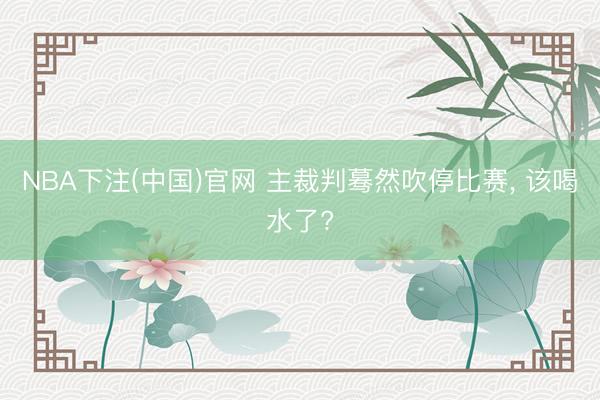 NBA下注(中国)官网 主裁判蓦然吹停比赛， 该喝水了?